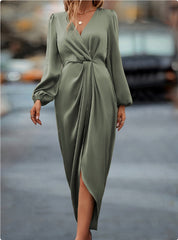Dames Elegante Maxi Jurk met V-hals en Tailleaccent | Navessa