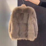Dames Elegante Trendy Luxe Faux Fur Jas met Zakken | Betania