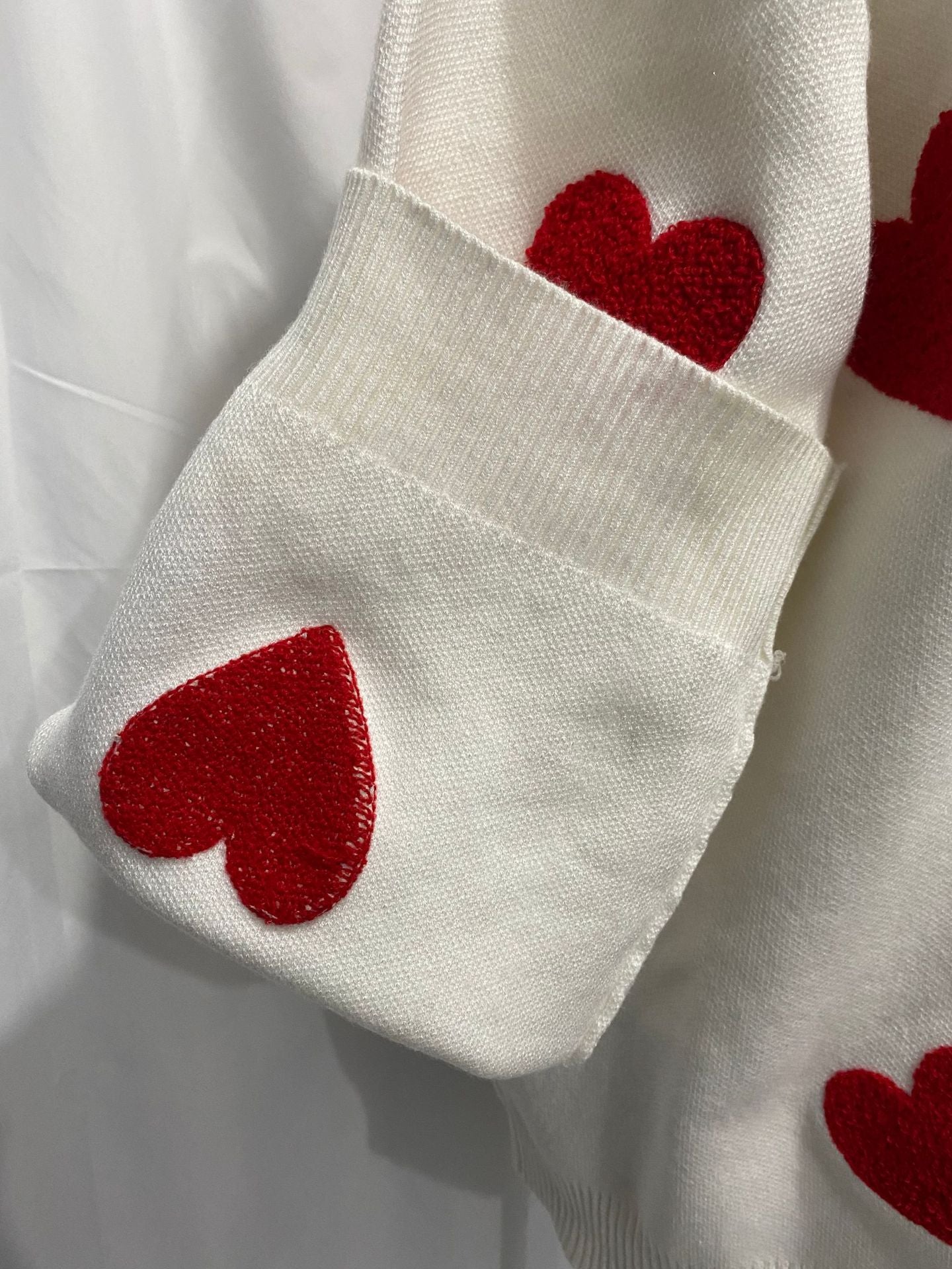 Dames Elegante Stijlvolle Ruimvallende Gebreide Trui met Harten Jacquard | Ralissa