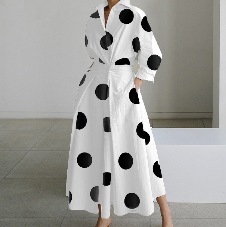 Dames Elegante Jurk met Overhemdkraag | Nadira