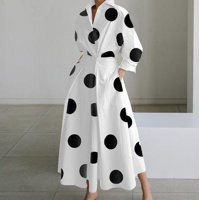 Dames Elegante Jurk met Overhemdkraag | Nadira