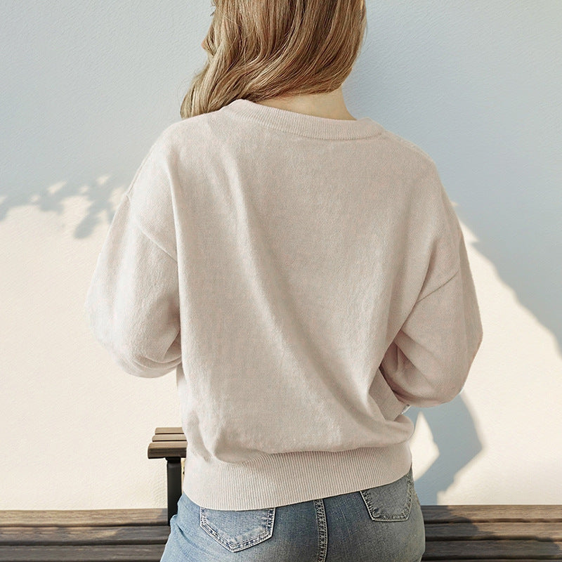 Dames Warme Basic Veelzijdige Gebreide Trui met Ronde Hals | Romania