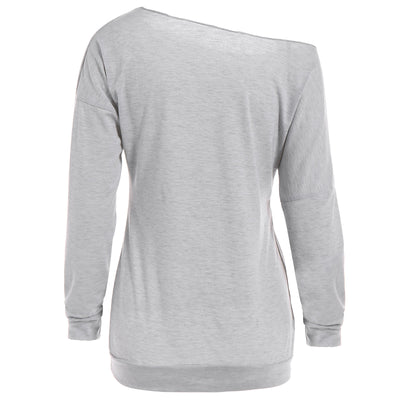 Dames Halloween Off-Shoulder Trui met Pompoenprint | Tasha