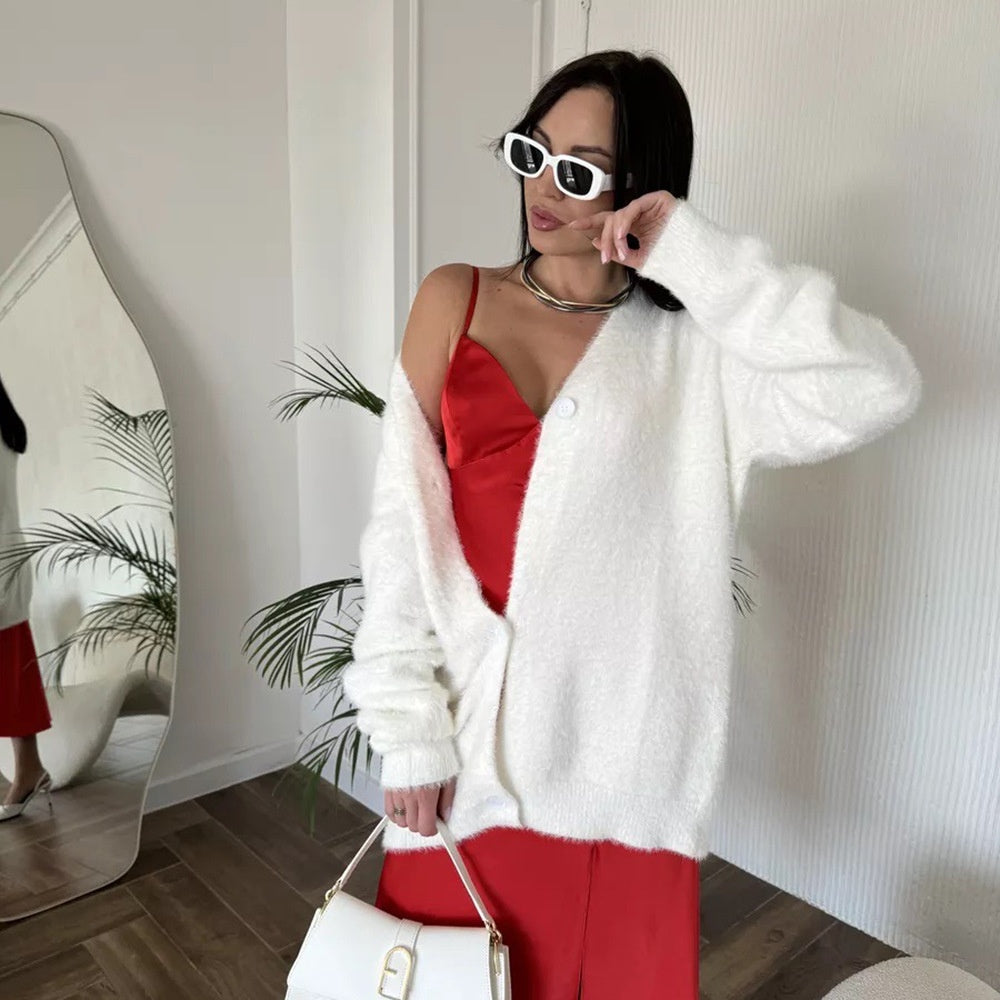 Dames Warm Gebreide Zachte Tijdloze Elegante V-hals Vest | Richana