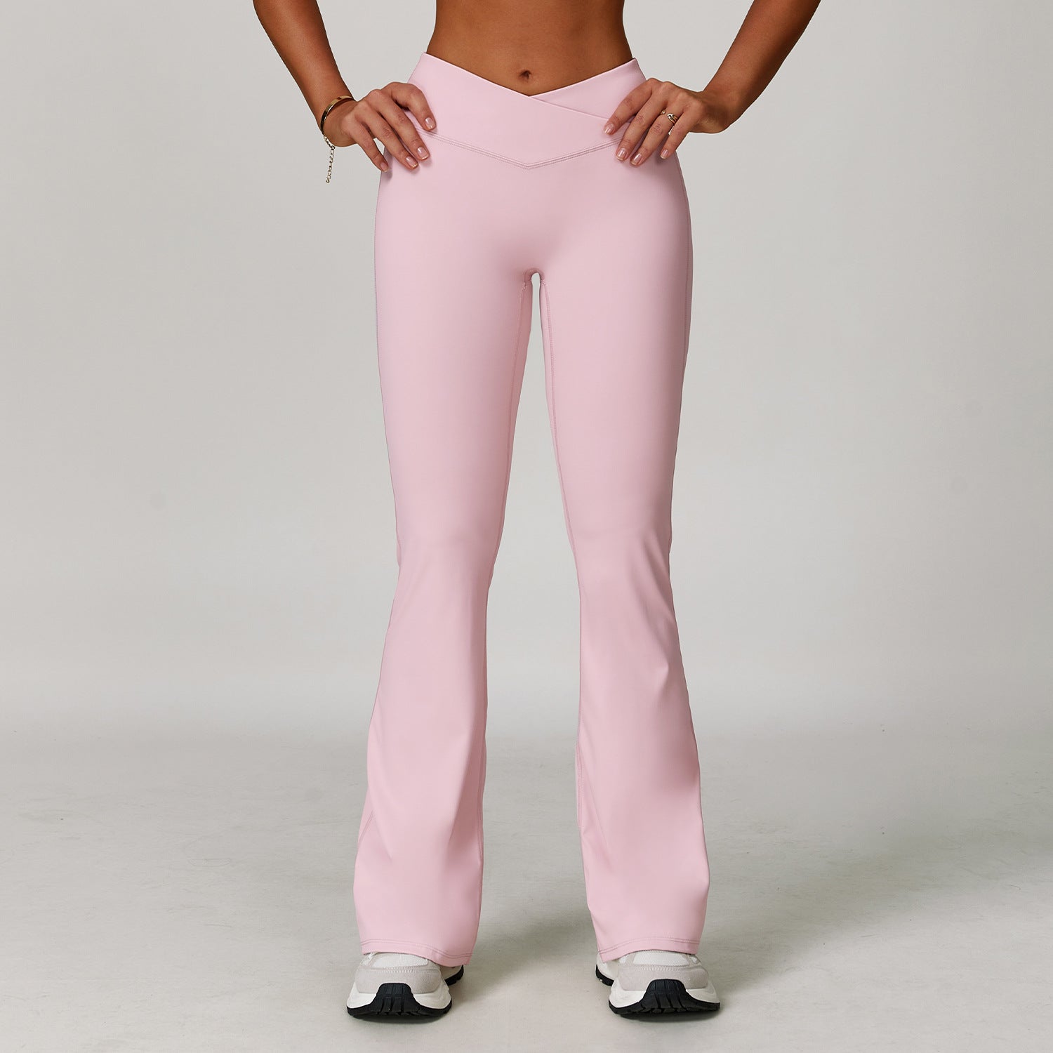 Dames Veelzijdige Sport Yoga Hoge Taille met Cross Waist Design Flare Pant | Ashley