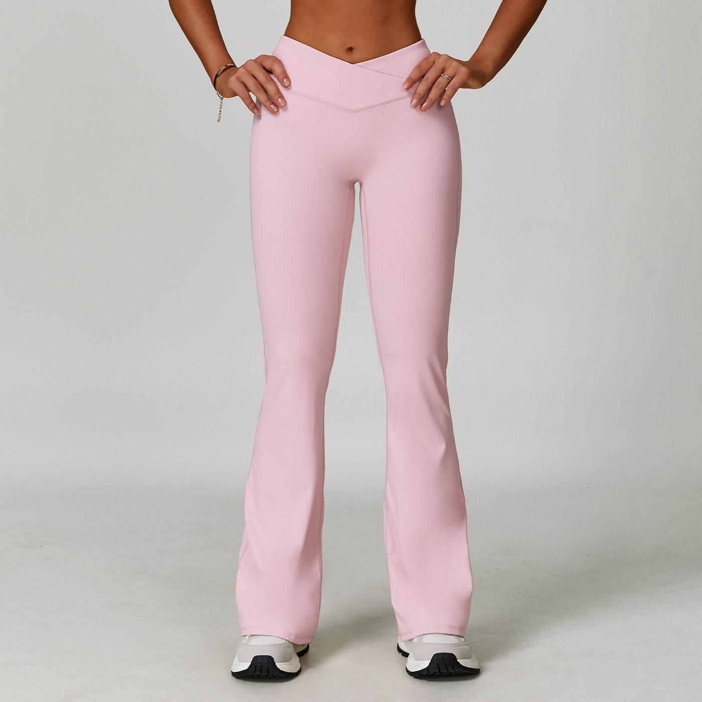 Dames Veelzijdige Sport Yoga Hoge Taille met Cross Waist Design Flare Pant | Ashley
