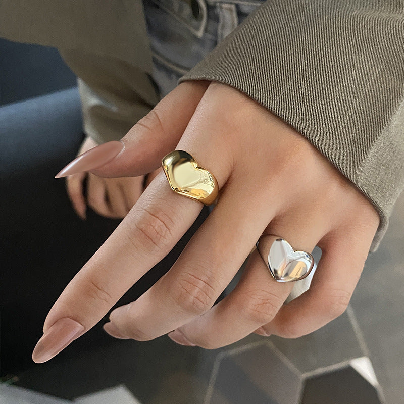 Dames Minimalistische Hart Ring | Lelie