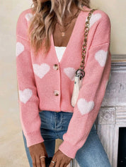 Dames Stijlvolle Elegante Gebreid Vest met Harten | Ralaya