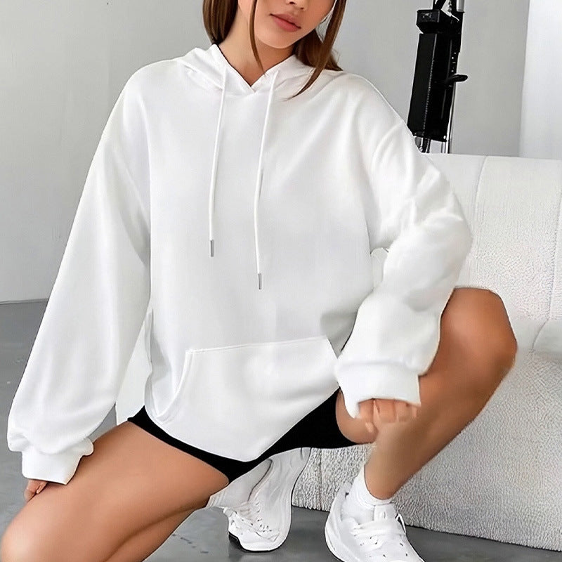 Dames Basic Casual Oversized Hoodie met Kangoeroezak | Selara