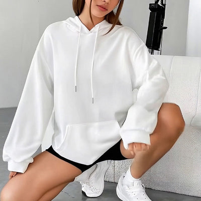 Dames Basic Casual Oversized Hoodie met Kangoeroezak | Selara