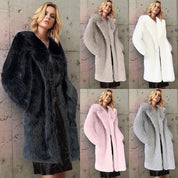 Dames Trendy Volume Elegante Stijlvolle Faux Fur Jas | Bashley