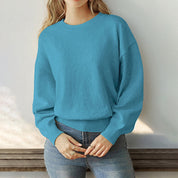 Dames Warme Basic Veelzijdige Gebreide Trui met Ronde Hals | Romania