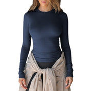 Dames Basic Slim Fit Rib Top met Lange Mouwen | Tenisa