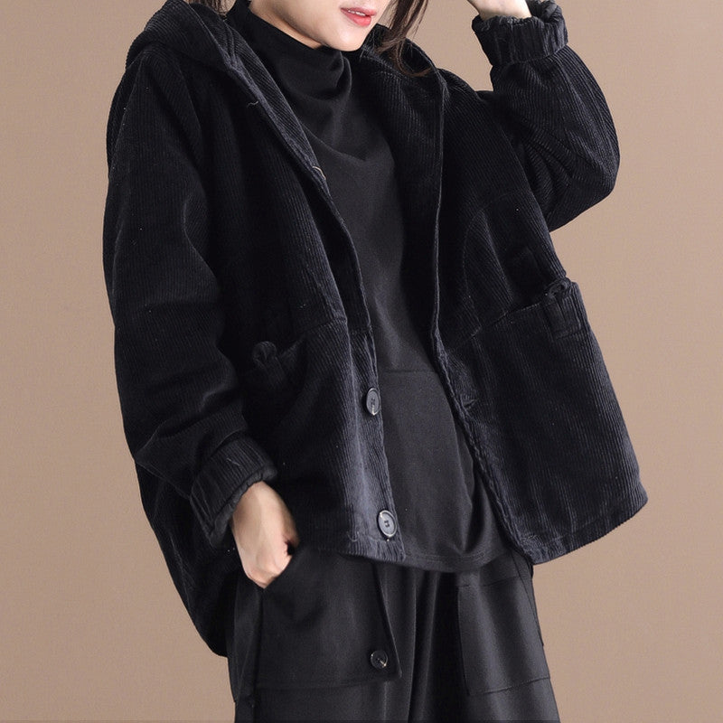 Dames Corduroy Jas met Capuchon | Blythe