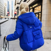 Dames Warme Gewatteerde Puffer Jas met Capuchon en Trendy Zak Details | Balora