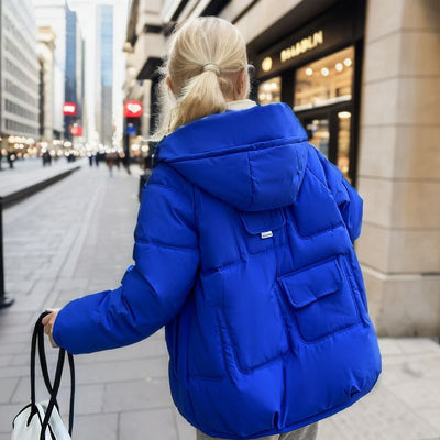 Dames Warme Gewatteerde Puffer Jas met Capuchon en Trendy Zak Details | Balora