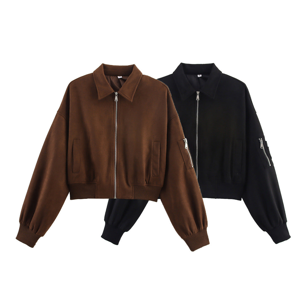 Dames Trendy Suède-look Korte Jas met Kraag | Beba