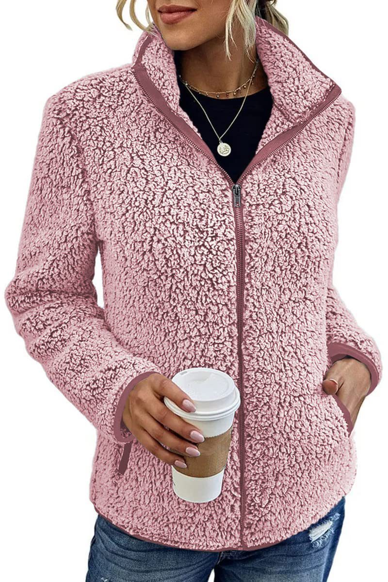 Dames Trendy Elegante Veelzijdige Warme Teddy Fleece Jas met Rits | Baudine