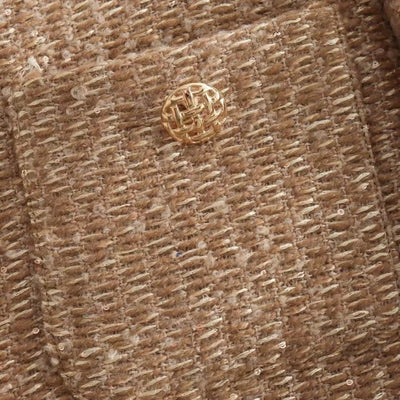 Dames Stijlvolle Trendy Parijs Style Boucle Jas met Gouden Knopen en Zakken | Balencia