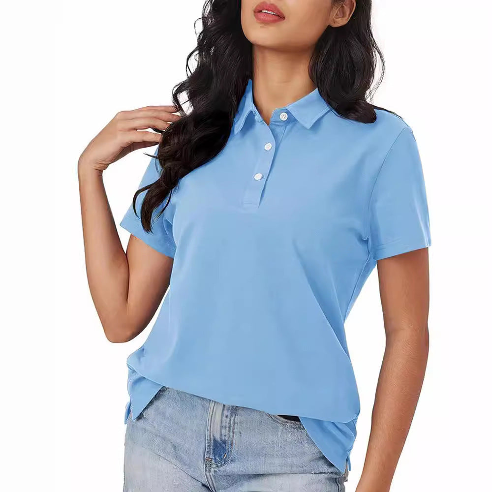 Dames Basic Veelzijdige Alledaagse Polo Top met Korte Mouwen | Tascha