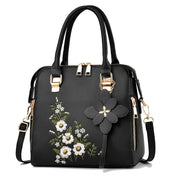 Dames Trendy Handtas met Bloem Borduursel | Leana