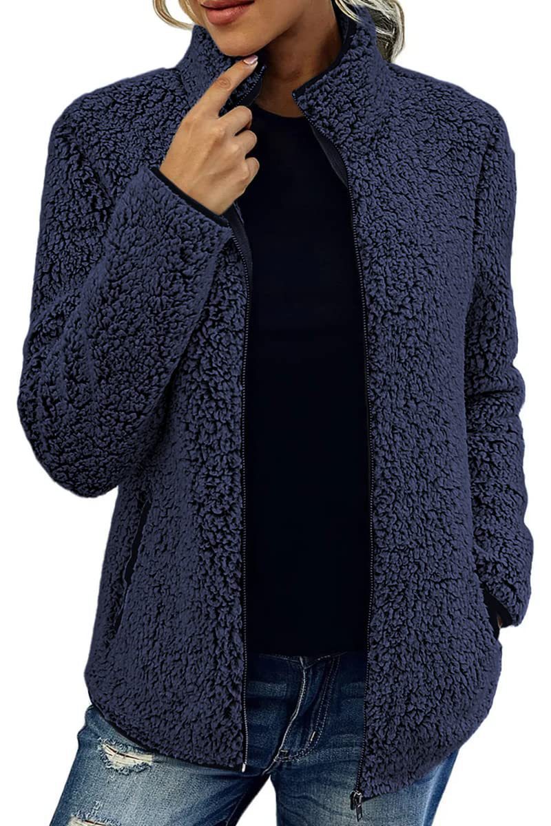 Dames Trendy Elegante Veelzijdige Warme Teddy Fleece Jas met Rits | Baudine
