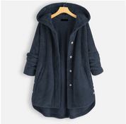 Zachte fleece badjas met capuchon | Fenna