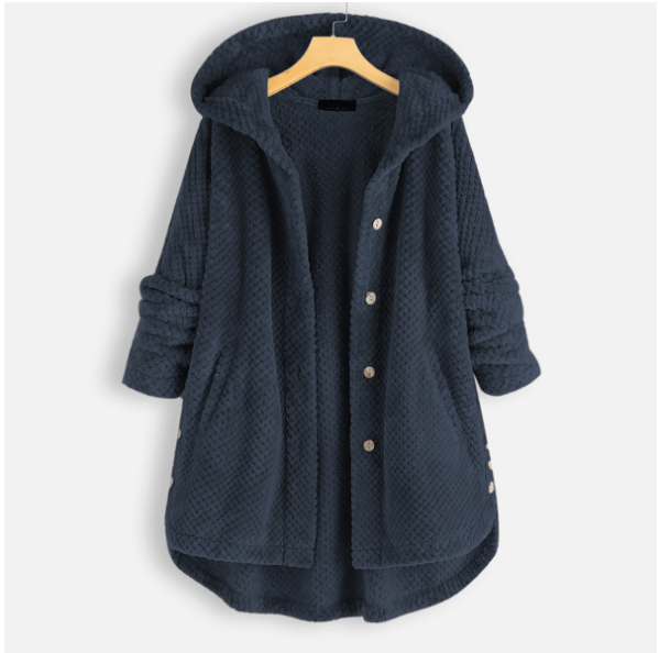 Zachte fleece badjas met capuchon | Fenna