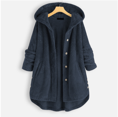 Zachte fleece badjas met capuchon | Fenna