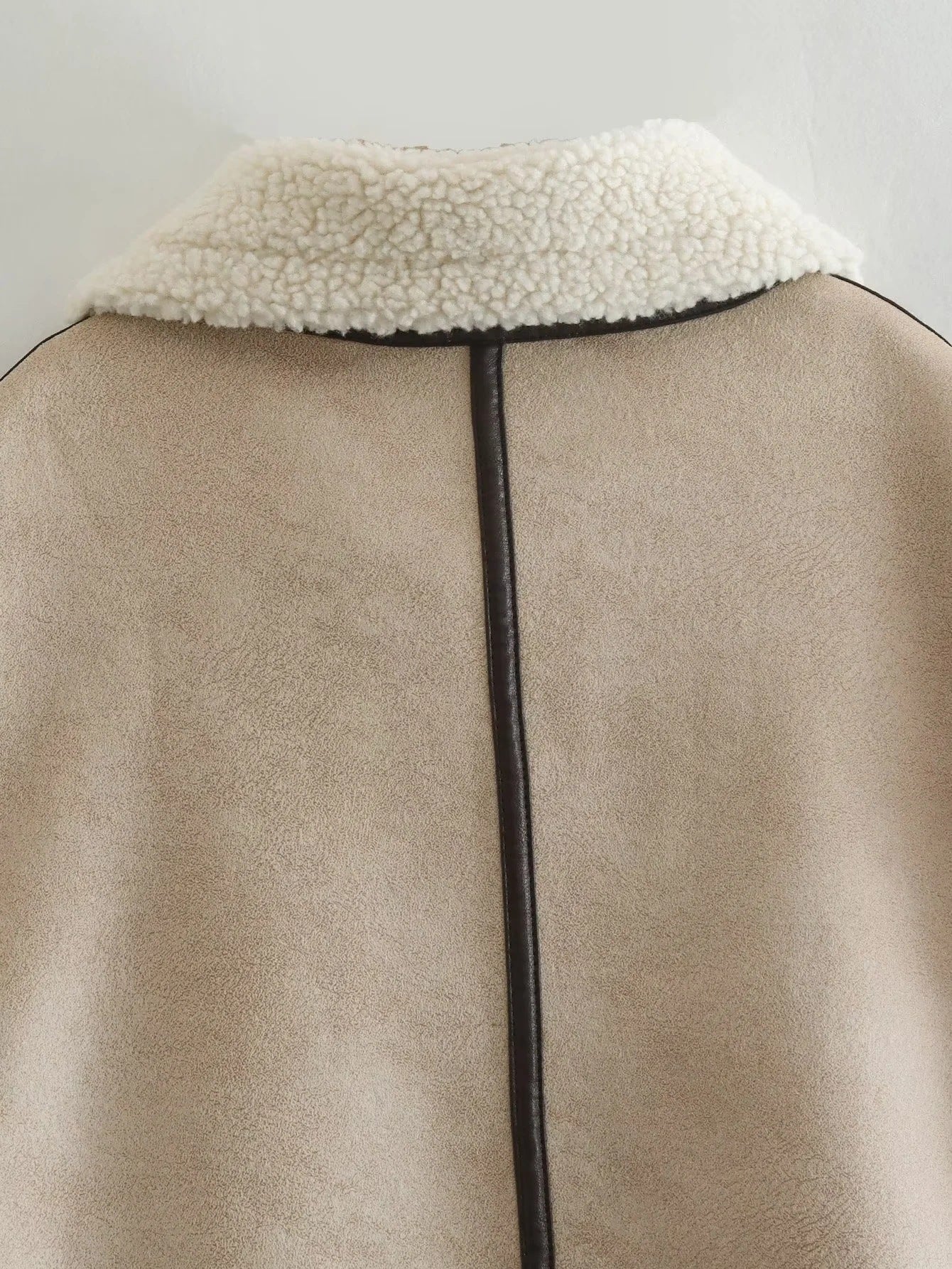 Dames Trendy Zachte Teddy Bodywarmer met Aviator Details | Blanesh