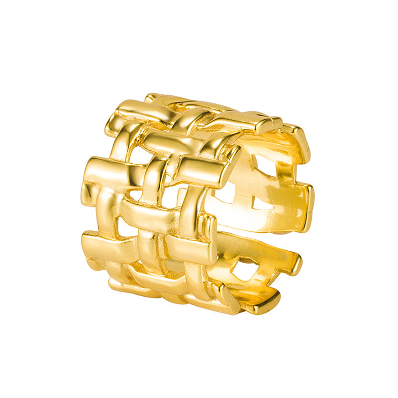 Dames Trendy Gevlochten Opengewerkte Ring | Lilia