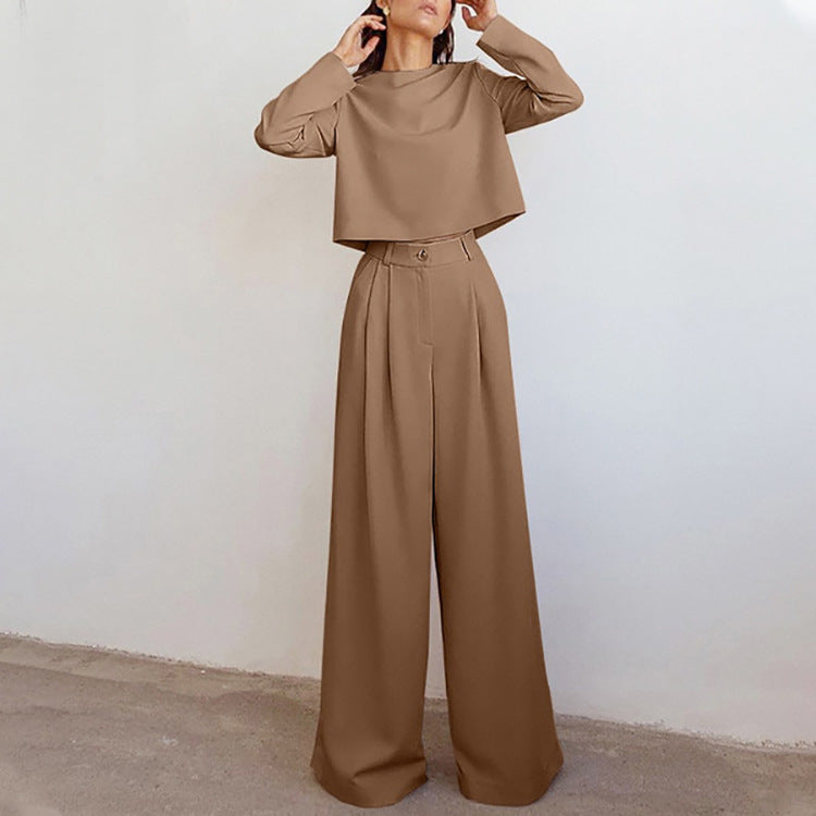 Dames Co-Ord Set met Wijde Broek en Lange Mouw Top | Devani