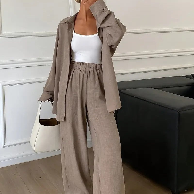 Dames Elegante Trendy Linnen Look Set | Dalisha