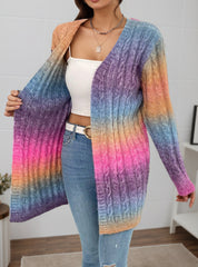 Dames Warm Gebreid Vest in Regenboog Kleuren | Romina
