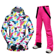 Dames Trendy Kleurrijk Trendy Waterdichte Tweedelige Ski Pak | Varuska