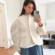 Dames Modieuze Moderne Luxe Wollen Jas | Denine