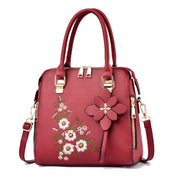 Dames Trendy Handtas met Bloem Borduursel | Leana