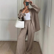 Dames Elegante Trendy Linnen Look Set | Dalisha