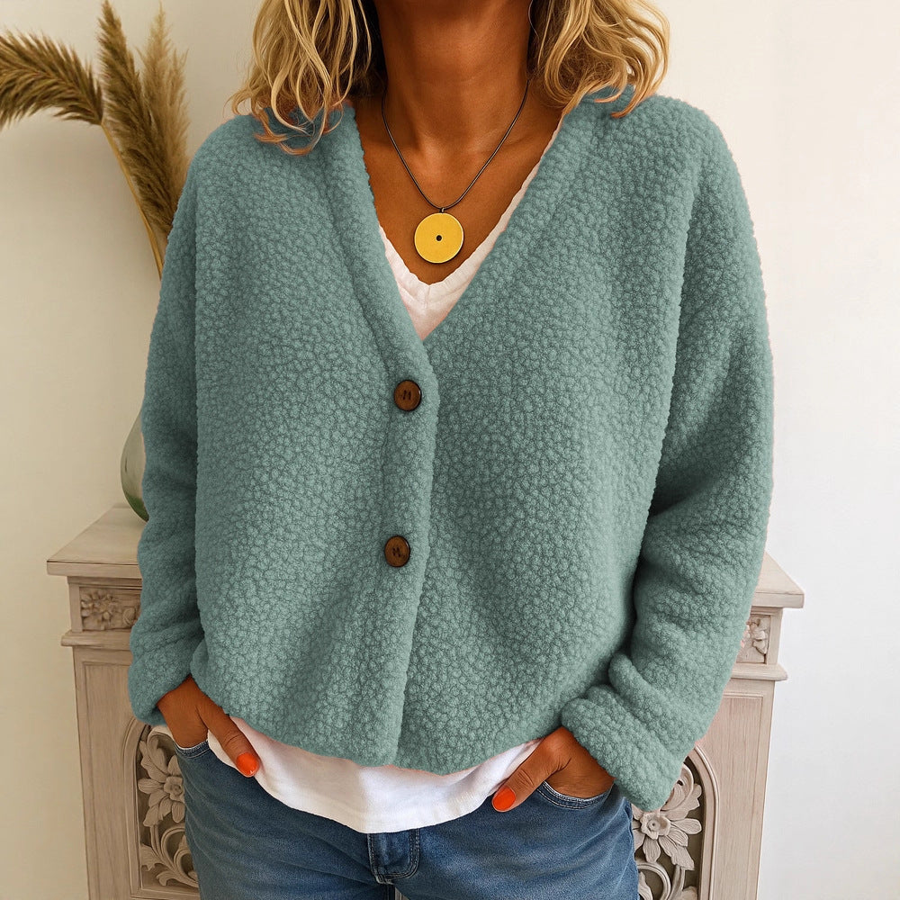 Dames Elegante Warme fleece Vest met V-hals en Knopen | Razina