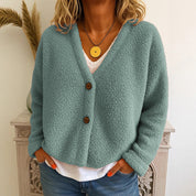 Dames Elegante Warme fleece Vest met V-hals en Knopen | Razina