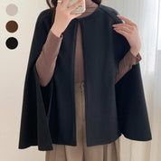 Dames Elegante Stijlvolle Wollen Cape Jas | Leanne