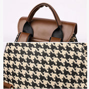 Dames Trendy Veelzijdige Rugzak met Houndstooth Patroon | Lupa