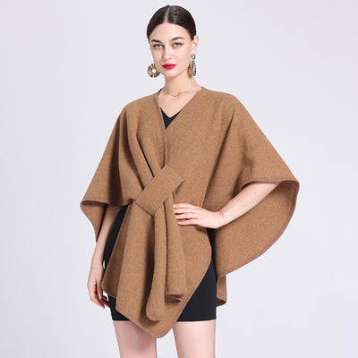 Dames Stijlvolle Elegante Poncho met Riem Detail | Leandra