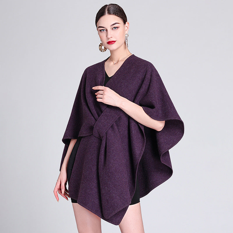 Dames Stijlvolle Elegante Poncho met Riem Detail | Leandra