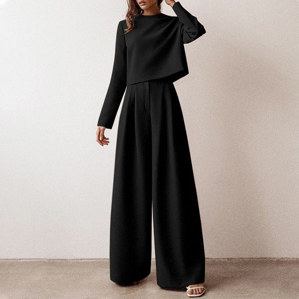 Dames Co-Ord Set met Wijde Broek en Lange Mouw Top | Devani