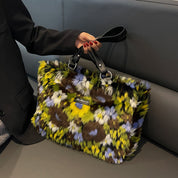 Dames Trendy Bloemen Schoudertas van Zachte Pluche | Larry