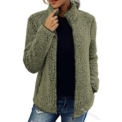 Dames Trendy Elegante Veelzijdige Warme Teddy Fleece Jas met Rits | Baudine