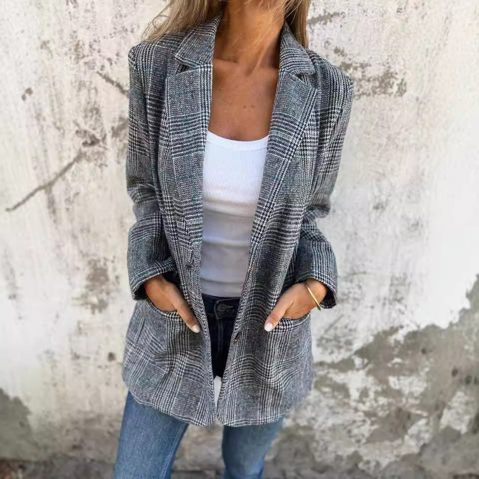 Dames Elegante Trendy Geruite Blazer | Briana