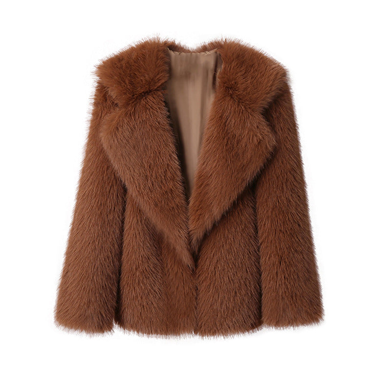 Dames Trendy Volume Stijlvolle Faux Fur Jas met Grote Kraag | Balthy