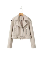 Dames Stoere Trendy Korte Bikerjas | Belva